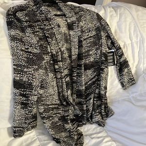 XL Kasper Gray Multi open weave jacket